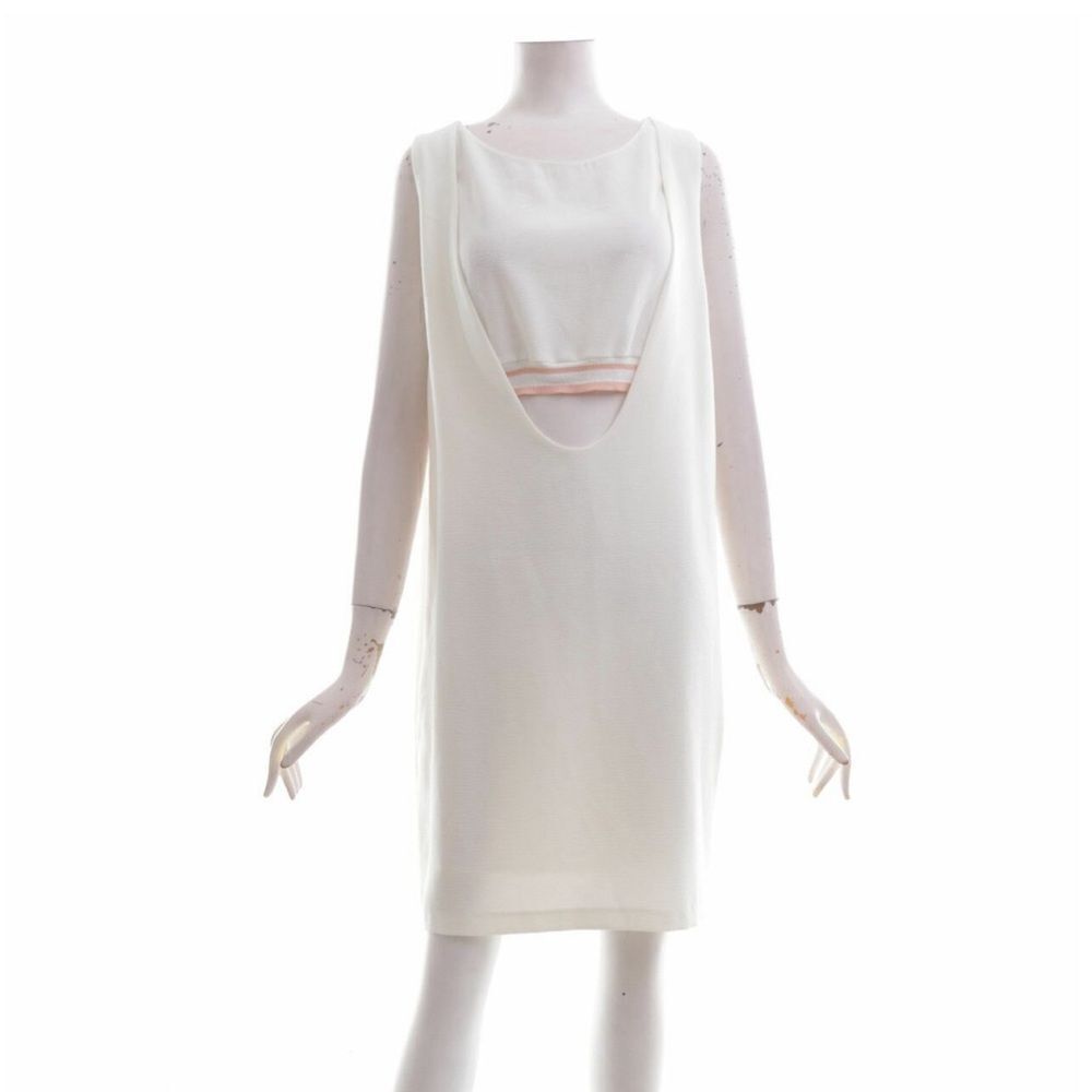 Zara size L off-white cut-out dress